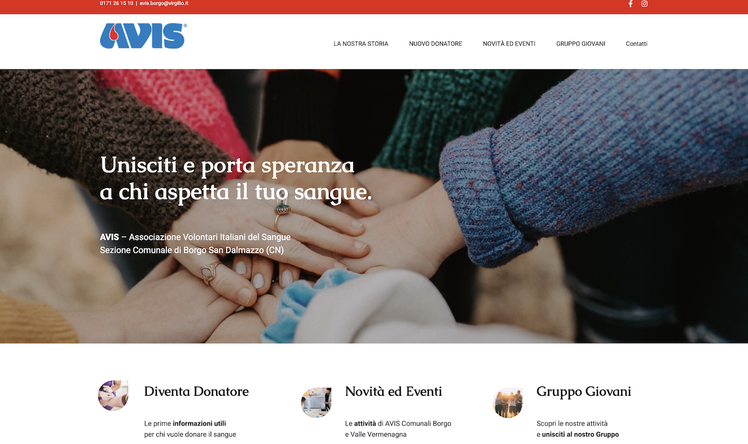 sito web avis borgo san dalmazzo